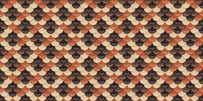Elegant seamless pattern of overlapping scales in earthy tones. Perfect for background textures, website design, or fashion prints. vector