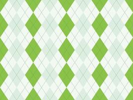 Elegant green and white argyle pattern. Perfect for backgrounds, textiles, or fashion designs. A timeless geometric design, evoking sophistication and classic style. vector