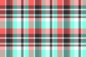 Goose seamless background textile, shabby check tartan fabric. Intense pattern texture plaid in red and teal colors. vector