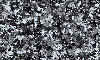 Abstract grayscale digital camouflage pattern. Perfect for backgrounds, textiles, or militarythemed designs. Offers a modern, textured aesthetic with a blend of dark and light tones. vector