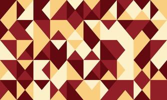 Abstract geometric pattern featuring a captivating interplay of maroon and beige triangles. Ideal for backgrounds, textures, or modern design projects. vector