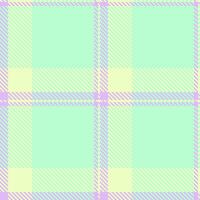 Soft pastel plaid pattern in mint green, pale yellow, and lavender. Ideal for textile design, website backgrounds, or springthemed projects. vector