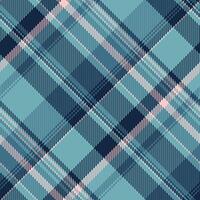 Regular seamless pattern check, scrapbook background fabric tartan. Pop textile plaid texture in cyan and dark colors. vector