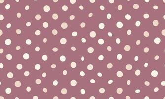 Charming handdrawn polka dot pattern in muted mauve and cream tones. Perfect for textile design, wrapping paper, or website backgrounds. Evokes a sense of gentle, playful sophistication. vector