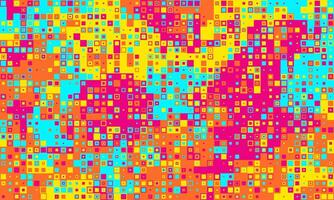 Vibrant abstract mosaic of colorful squares. Perfect for backgrounds, website design, or textile prints. This energetic, pixelated pattern evokes feelings of joy, energy, and digital innovation. vector