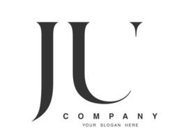 JU logo design. Initial letter j and u serif font style. Creative classic company name typography. Trendy logotype or identity. vector