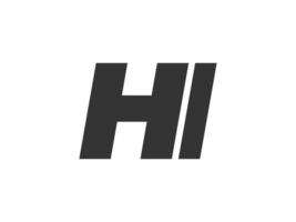 HI Techno Editable Font Logo For Corporate Branding. Bold, Futuristic Design With Unique Typographic Ideas. Minimal Custom Type And Dynamic Letter vector