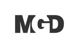 MGD logo design. Initial letter M G D bold font style for tech startups, consulting, corporate branding. Creative company name, headlines typography identity, trendy logotype. vector