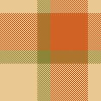 Stylish tartan texture, brand check textile plaid. Celtic fabric seamless background pattern in amber and orange colors. vector