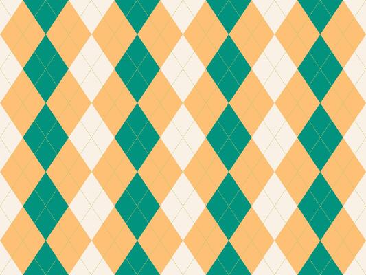 Vibrant argyle pattern in peach, teal, and cream. Perfect for backgrounds, textiles, or fashion design. This classic diamond design offers a retro yet modern feel.