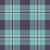 Printout seamless textile fabric, warmth pattern texture. Cute background check plaid tartan in pastel and teal colors. vector