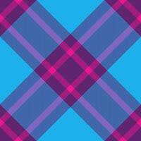 Skill seamless tartan texture, regular background plaid pattern. Flow fabric textile check in cyan and purple colors. vector