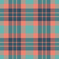 Picnic seamless textile fabric, effect tartan plaid. French check texture background pattern in pastel and cyan colors. vector
