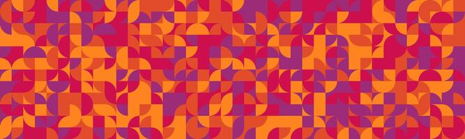 Vibrant geometric abstract background. Bold orange and purple hues create a dynamic, modern design ideal for website banners, social media posts, or textile prints. vector