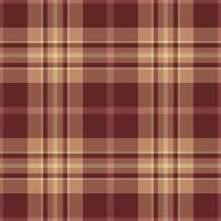 Length plaid tartan texture, difficult background fabric . Relax check pattern textile seamless in red and orange colors. vector