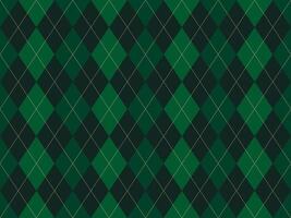 Elegant dark green and forest green argyle pattern. Perfect for backgrounds, textiles, or festive designs. Sophisticated geometric design evokes classic style and timeless appeal. vector