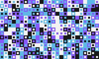 Abstract geometric pattern of vibrant squares in blue, purple, black, and white. Ideal for backgrounds, website design, textiles, and modern art projects. vector
