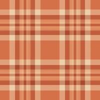 Antique texture pattern fabric, cloth textile plaid. Serene tartan seamless check background in orange and light colors. vector