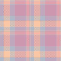 Soft pastel plaid pattern in peach, lavender, and light blue. Ideal for textile design, website backgrounds, or stationery. This gentle, repeating texture evokes feelings of calmness and serenity. vector