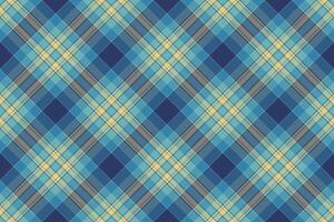 Hobby textile pattern plaid, colorful check texture fabric. Trendy seamless tartan background in cyan and blue colors. vector