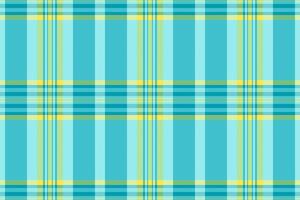 Vibrant turquoise and yellow plaid pattern. Perfect for textile design, website backgrounds, or cheerful branding. This seamless texture evokes feelings of summer, freshness, and optimism. vector