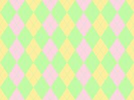 Delightful pastel argyle pattern. Soft pink, lime green, and pale yellow diamonds create a cheerful, versatile background perfect for branding, websites, or textiles. vector