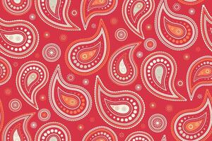A red and orange paisley pattern with white dots vector