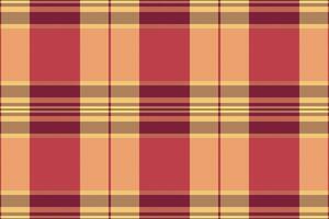 Halloween plaid tartan pattern, celtic check background textile. Mid fabric texture seamless in red and yellow colors. vector