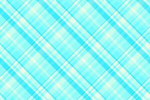 40s tartan textile background, customer fabric seamless. Folded check pattern plaid texture in teal and cyan colors. vector