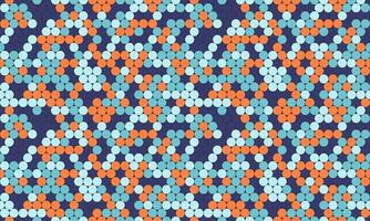 Abstract geometric pattern with teal, orange, and navy circles. Ideal for backgrounds, textiles, and website design. vector