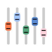 Equalizer sound recording equipment. Slider, audio mixer console abstract flat icon.. vector