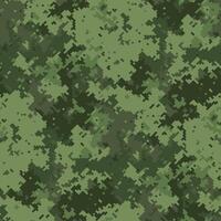 Abstract digital camouflage pattern. Seamless texture in shades of green, perfect for military, hunting, or gaming design projects. vector