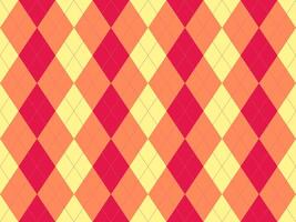 Vibrant argyle pattern in warm tones. Perfect for backgrounds, textiles, or website designs. This geometric design evokes a feeling of sophistication and classic style. vector