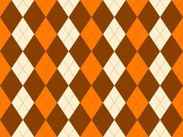 Vibrant argyle pattern in autumnal orange and brown hues. Perfect for fallthemed designs, textiles, or website backgrounds. vector