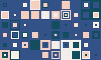 Abstract geometric pattern featuring a vibrant array of squares in varying sizes and pastel colors against a deep blue backdrop. vector