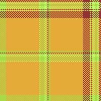 Mid pattern texture textile, scrapbook tartan seamless fabric. Tablecloth check background plaid in green and amber colors. vector