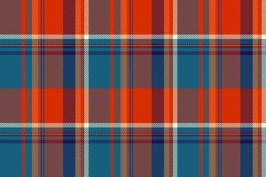 Kind pattern tartan fabric, sale texture textile. Naked check seamless background plaid in cyan and red colors. vector