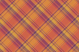 Ornamental pattern plaid textile, variation background fabric. Grungy seamless check texture tartan in orange and red colors. vector