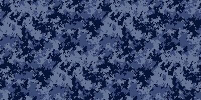Abstract digital camouflage pattern in shades of blue. Perfect for backgrounds, textiles, or militarythemed designs. The intricate, pixelated texture offers a sense of concealment and mystery. vector