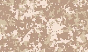 Desert camouflage pattern digital texture. Ideal for backgrounds, website design, fabric prints, and militarythemed projects. Abstract pixelated design offers a versatile, neutral aesthetic. vector