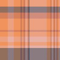 Book fabric texture, deep seamless plaid check. Season pattern textile background tartan in light and orange colors. vector