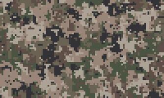Abstract digital camouflage pattern. Earthy tones blend seamlessly for a textured, versatile background ideal for military, hunting, or fashion designs. vector