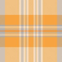Warm autumnal plaid pattern in soft orange, beige, and gray tones. Perfect for textile design, fallthemed projects, or creating a cozy, rustic feel. vector