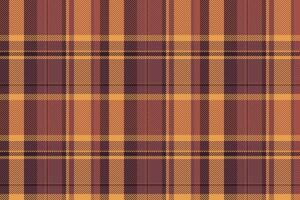 Folk tartan fabric textile, long background texture check. Length seamless pattern plaid in red and orange colors. vector