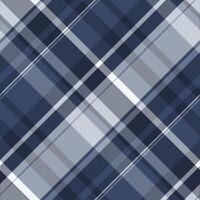 Elegant diagonal plaid pattern in shades of blue and white. Perfect for textile design, apparel, backgrounds, or website design. vector