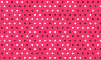 Vibrant pink background adorned with a repeating pattern of contrasting black and white polka dots. vector