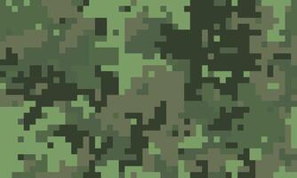 Abstract digital camouflage pattern. Versatile pixelated design in earthy greens and browns. Ideal for backgrounds, textures, or militarytactical themed projects. vector