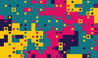 Vibrant abstract pixel art background. Bold colors and geometric shapes create a dynamic, energetic feel, perfect for tech, gaming, or modern design projects. vector