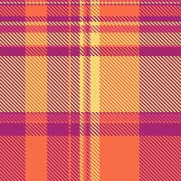 Vibrant autumnal plaid pattern in warm oranges, pinks, and yellows. Perfect for fallthemed designs, textiles, or website backgrounds. vector