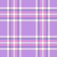 Bedroom seamless textile pattern, deep check texture . Seventies fabric plaid tartan background in light and violet colors. vector